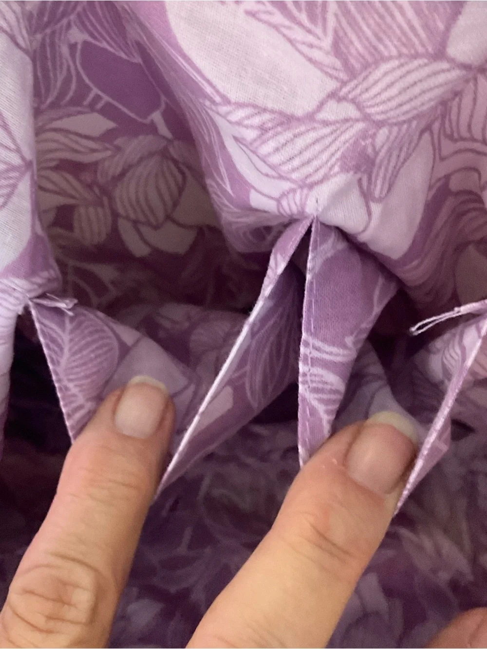 Quilted Floral Tote Bag in Black with Purple Flowers